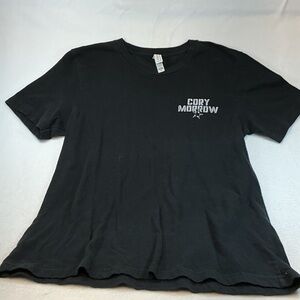 Canvas Black Men's Short Sleeve Tee with 'Cory Morrow' Chest Graphic Sz M 0683